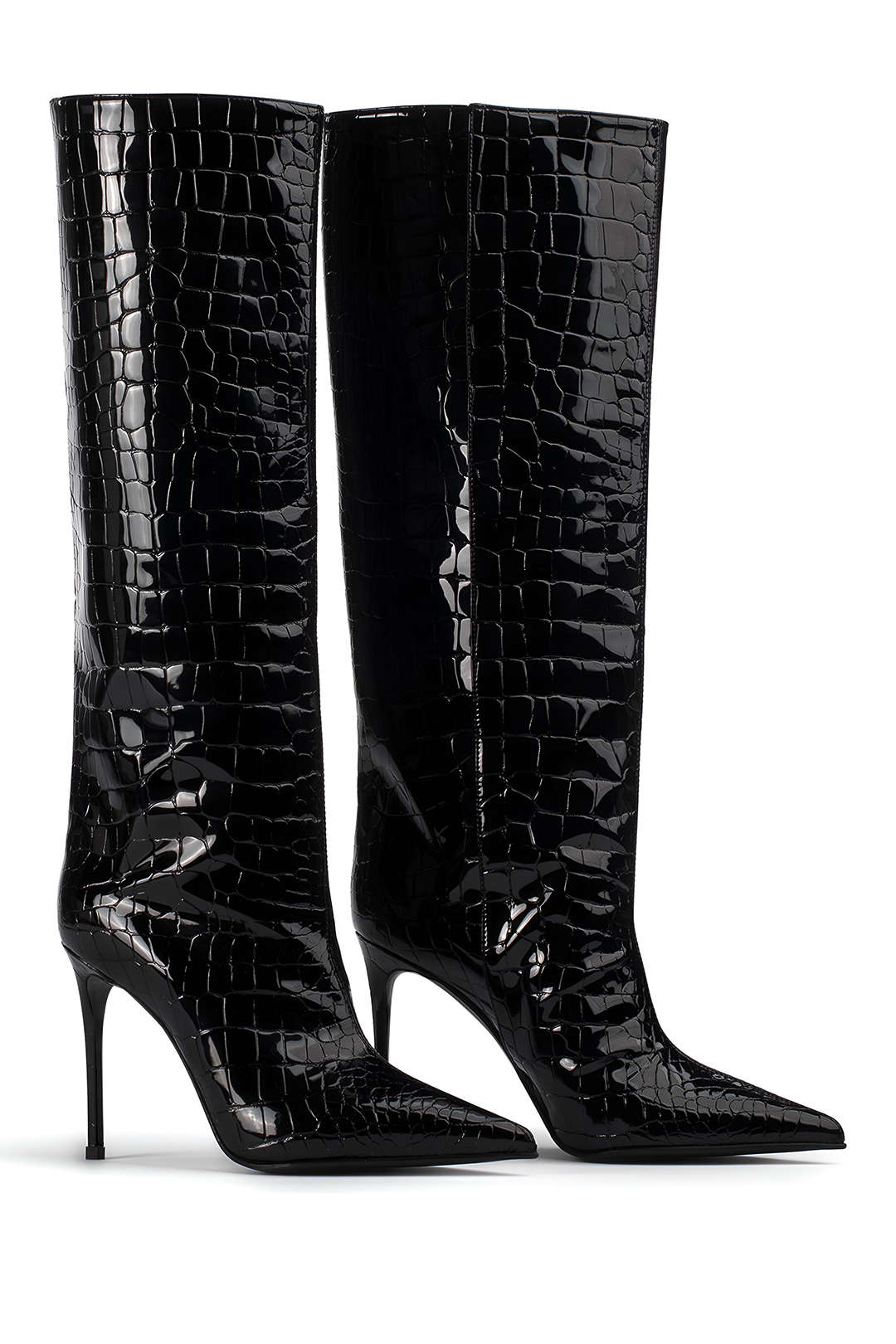 Camille | Croco-Leder-Stiefel mit Stiletto-Absatz - Zendoo.de