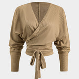 Stella | Feminines Zweiteiler-Set mit Wickeloberteil & Schlaghose