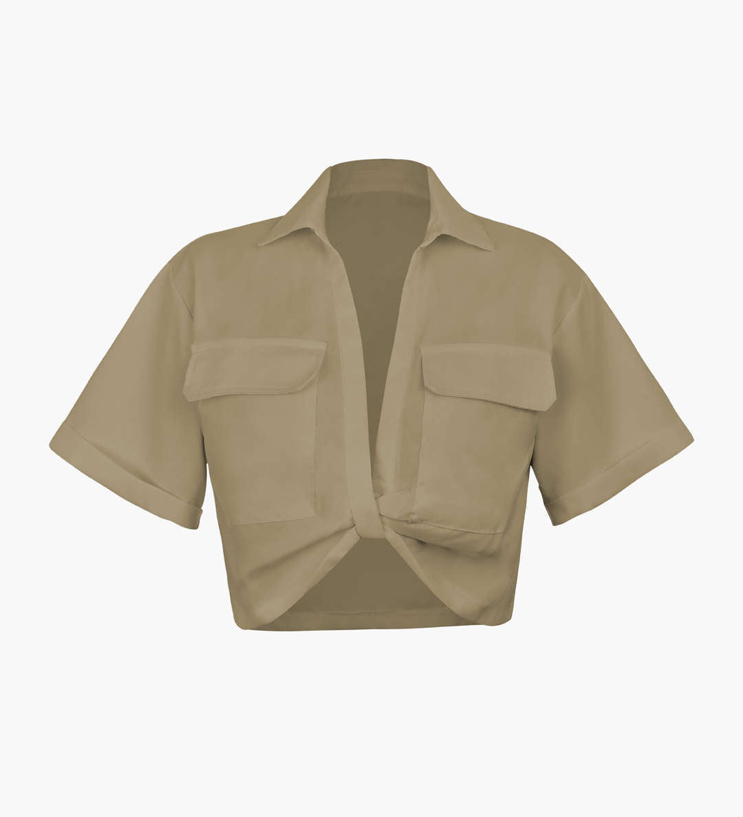 Janice | Stylisches Kurzarm Crop Shirt mit kragen