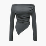 Daniela | Elegantes Zweiteiler-Set mit Asymmetrischem Oberteil & Weiten Hosen