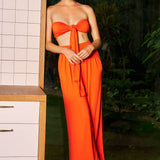 Lara | Elegantes Zweiteiler-Set mit Schleifen-Bandeau & Weitbein-Hose