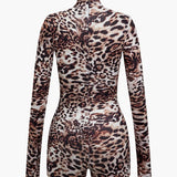 Leona | Langarm-Body mit Leopardenmuster