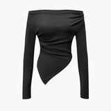 Daniela | Elegantes Zweiteiler-Set mit Asymmetrischem Oberteil & Weiten Hosen