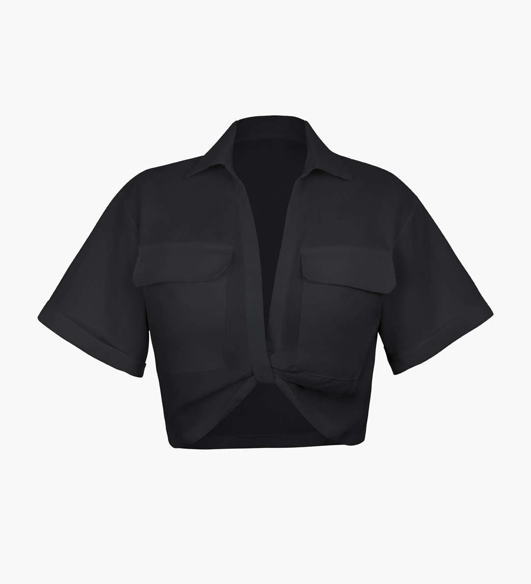 Janice | Stylisches Kurzarm Crop Shirt mit kragen