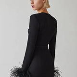 Sofia | Elegantes Minikleid mit Federdetails