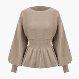 Amelie | Elegantes Strick-Set mit Peplum-Top & Bleistiftrock