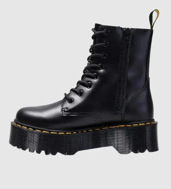 Ella | Elegante Plateaustiefel aus Leder – Stilvolle Schuhe mit Komfort