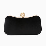 Elise | Samt-Clutch mit Perlenverschluss & Gold-Details – Elegante Abendtasche für Damen