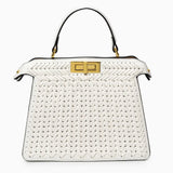 Estelle | Elegante geflochtene Handtasche mit Drehverschluss & goldenen Details