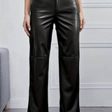 Alex | Stylische Schlaghosen aus Kunstleder für Damen