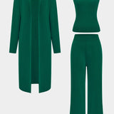 Luanne | Elegantes Dreiteiliges Set aus Geripptem Strick