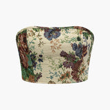 Jara | Extravagantes Zweiteiler-Set mit Bustier & bestickter Cargo-Hose