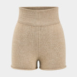 Luana | Stylishes Strick-Zweiteiler-Set mit One-Shoulder-Pullover & High-Waist-Shorts