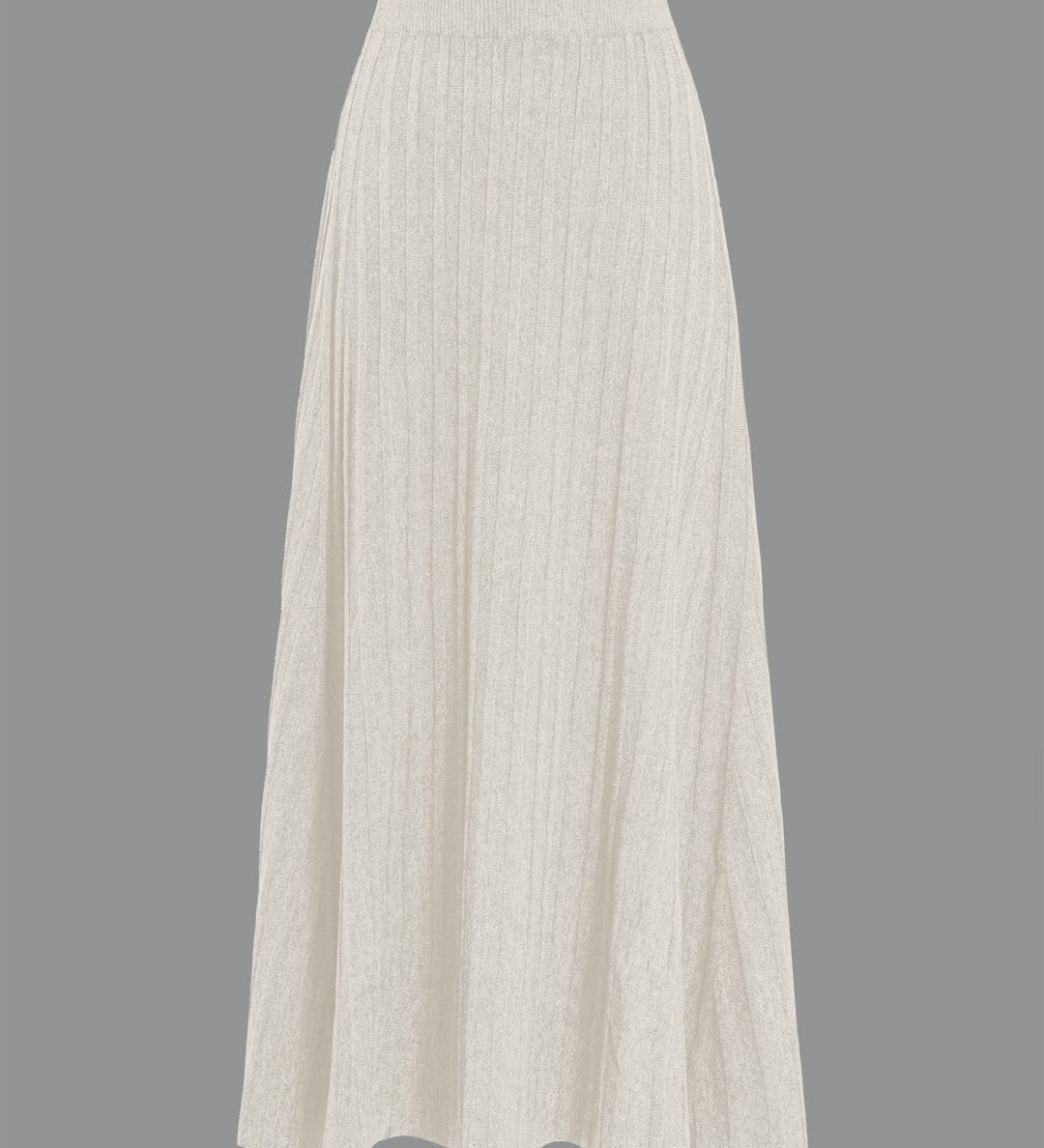 Gerlinde | Weit schwingender Strick-Midirock mit Plissee-Falten und elastischem Bund