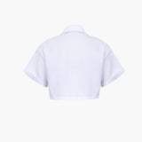 Janice | Stylisches Kurzarm Crop Shirt mit kragen