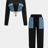 Irish | Sportliches Zweiteiler-Set mit Denim-Details