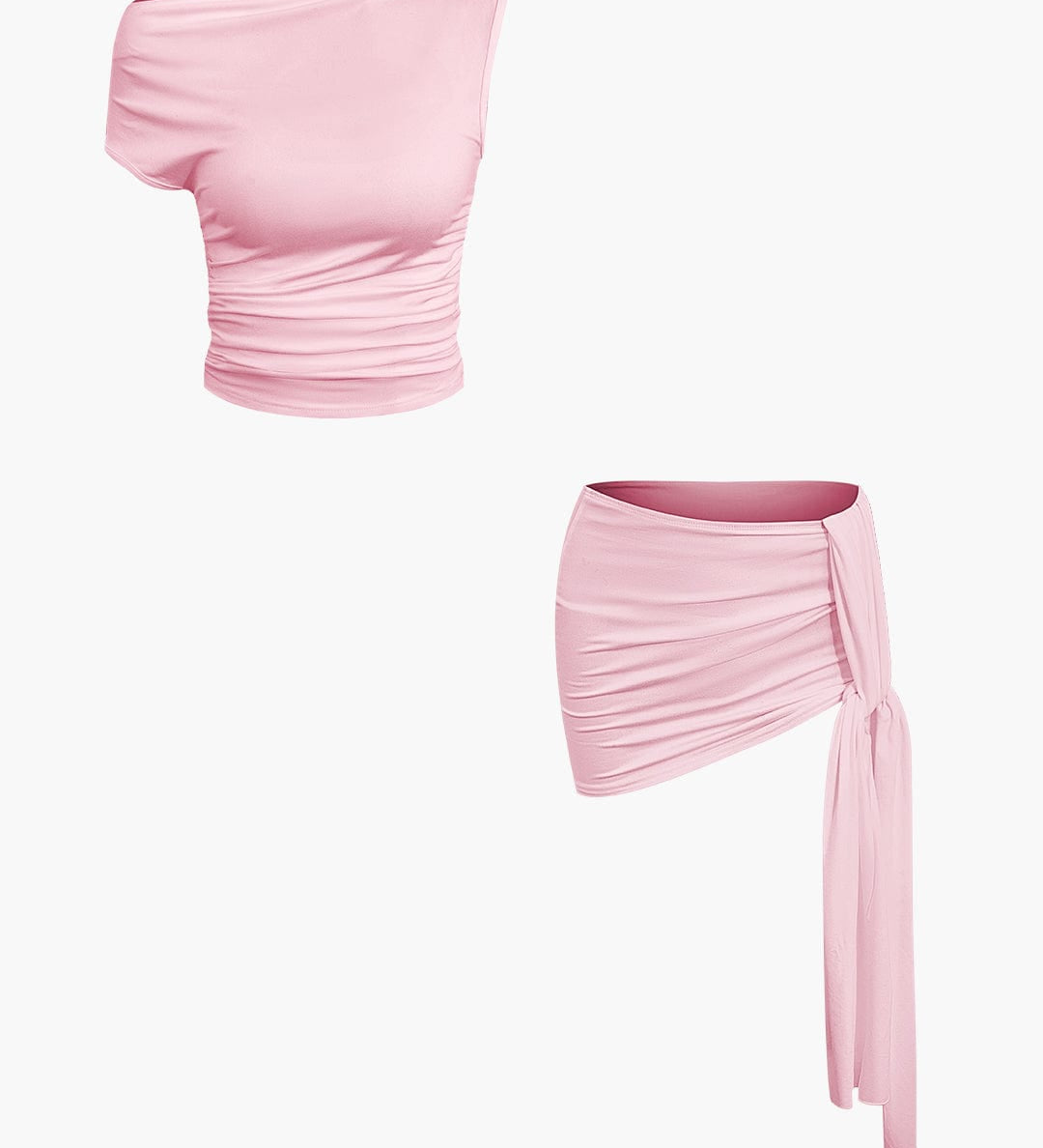 Athena | One-Shoulder Top & Drapierter Minirock – Perfekt für glamouröse Auftritte