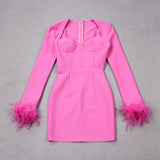 Sofia | Elegantes Minikleid mit Federdetails