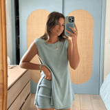 Ellen | Bequemes Zweiteiliges Strick-Set mit Ärmellosem Oberteil & Shorts