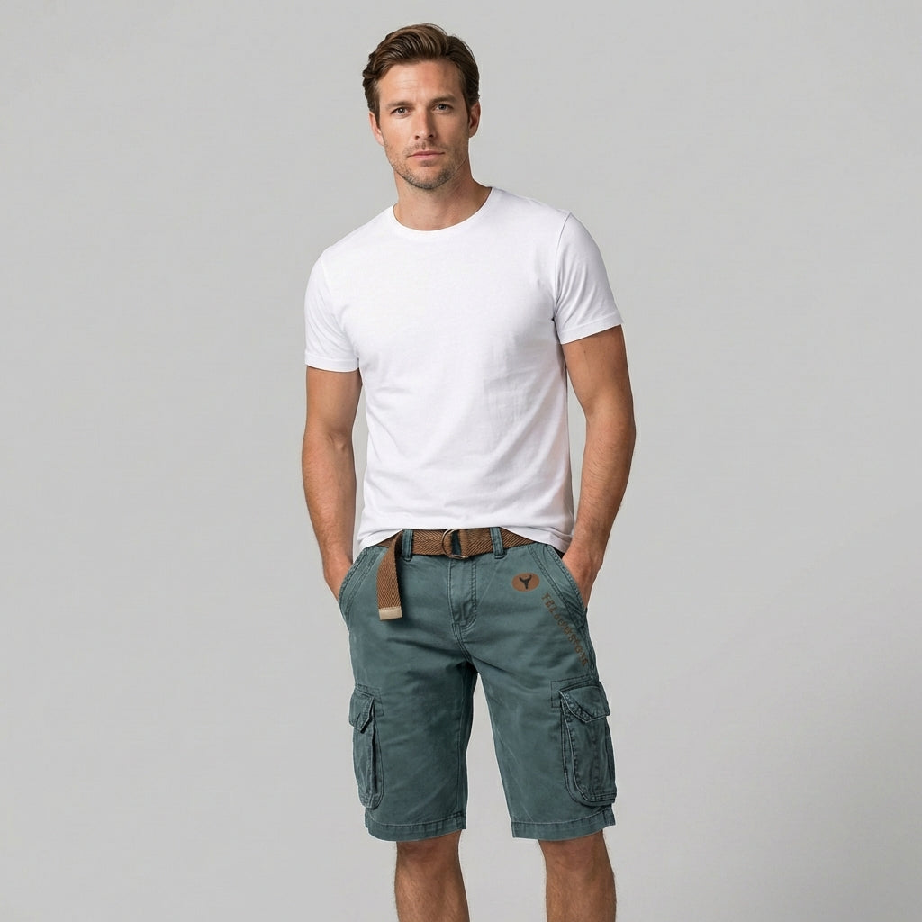 Herren Cargo Shorts mit Cargotaschen und Gürtel