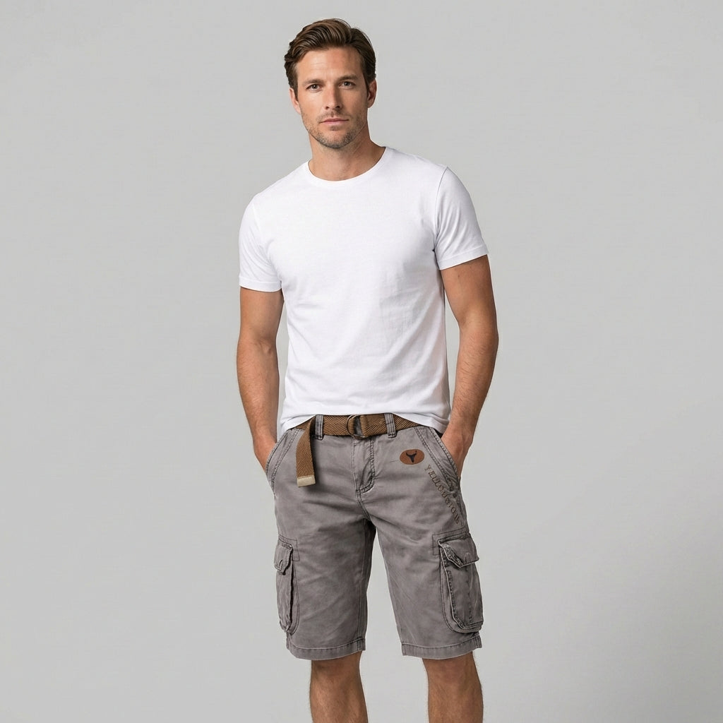 Herren Cargo Shorts mit Cargotaschen und Gürtel