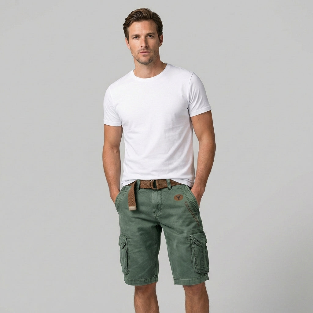 Herren Cargo Shorts mit Cargotaschen und Gürtel