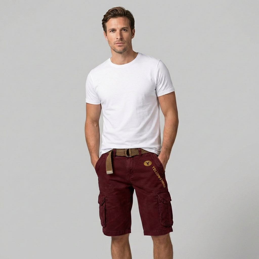 Herren Cargo Shorts mit Cargotaschen und Gürtel