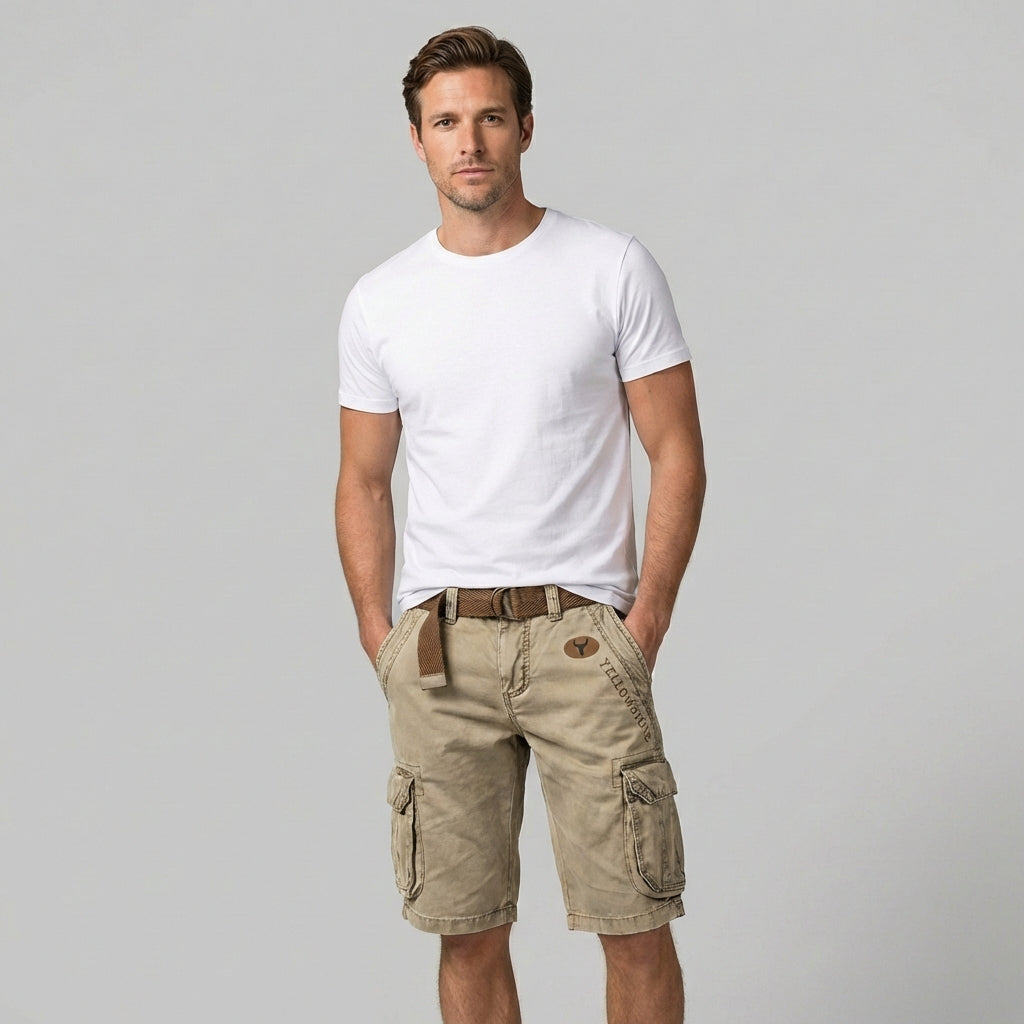 Herren Cargo Shorts mit Cargotaschen und Gürtel