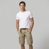 Herren Cargo Shorts mit Cargotaschen und Gürtel