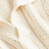 Eleganter Häkel-Strickpullover mit Polokragen