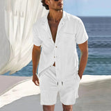 Herren-Shorts-Set mit Kurzarmhemd im Sommerstil