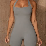 Ava | Halterneck-Shorts-Jumpsuit für Sport & Freizeit