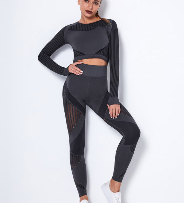 Lea | Nahtloses 2-teiliges Sportset mit Struktur-Design