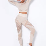 Lea | Nahtloses 2-teiliges Sportset mit Struktur-Design