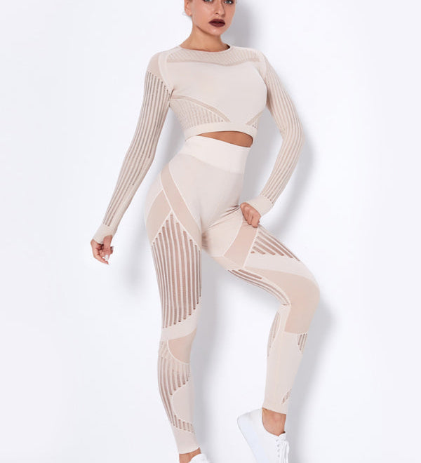 Lea | Nahtloses 2-teiliges Sportset mit Struktur-Design