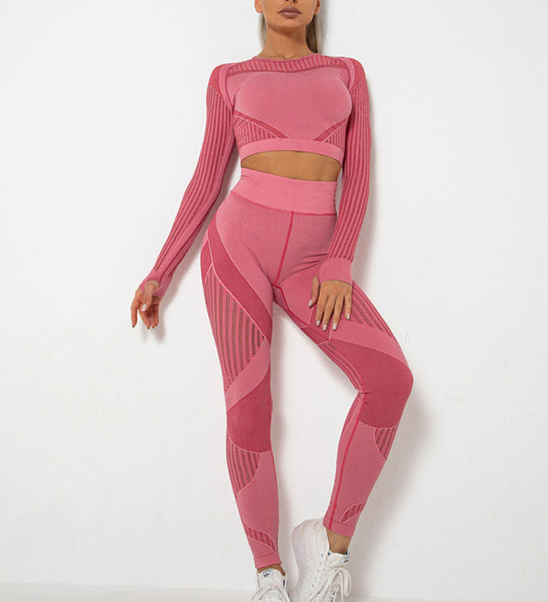 Lea | Nahtloses 2-teiliges Sportset mit Struktur-Design