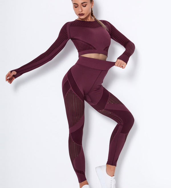 Lea | Nahtloses 2-teiliges Sportset mit Struktur-Design