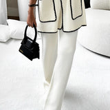 Damen Zweiteiler Set Cardigan Hose Elegant Casual Streetwear