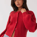 Clara | Elegante Rote Strickjacke Zendoo.de
