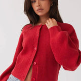 Clara | Elegante Rote Strickjacke Zendoo.de