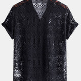 David | Transparente Häkelshirt mit Ethno-Muster