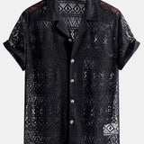 David | Transparente Häkelshirt mit Ethno-Muster