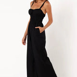 Laura | Eleganter Ärmelloser Jumpsuit mit Weiten Beinen für Frauen