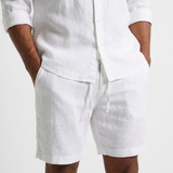 Herren Leinen Shorts mit Kordelzug