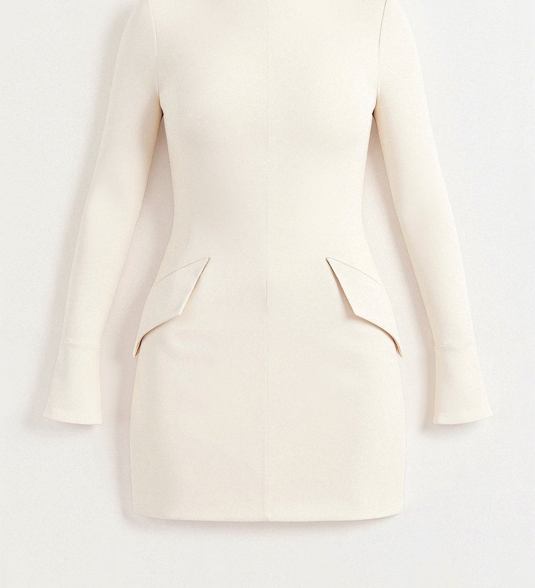 Elegantes Etuikleid Schwarz | Businesskleid mit Langarm