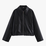 Mirabelle | Modische Kunstlederjacke in Weinrot