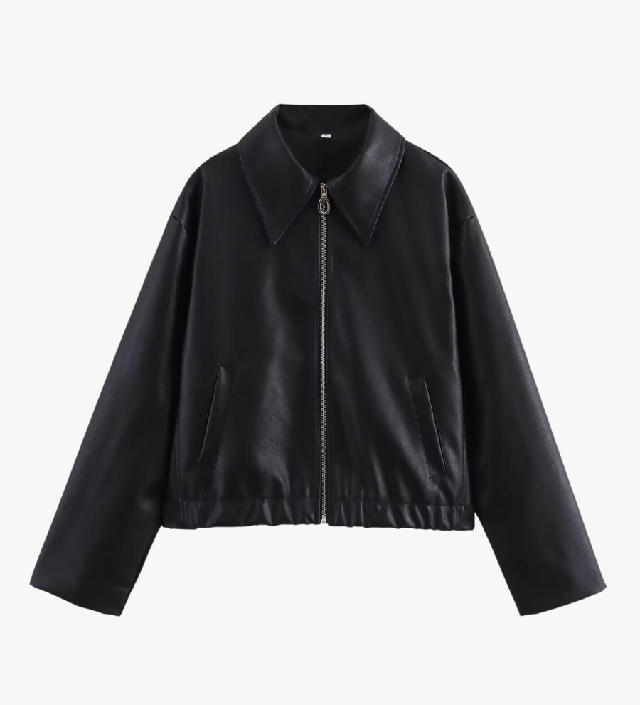 Mirabelle | Modische Kunstlederjacke in Weinrot