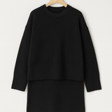Elegantes Zweiteiler Set mit Strickpullover und Rock – Modischer Alltagslook
