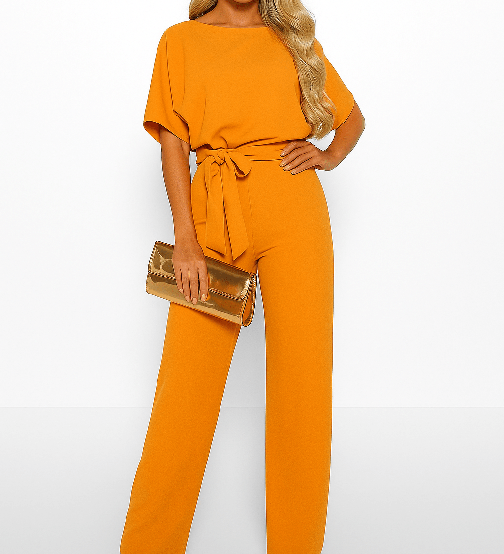 Eleganter Jumpsuit mit Taillengürtel – Figurbetont & Stilvoll