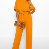 Eleganter Jumpsuit mit Taillengürtel – Figurbetont & Stilvoll